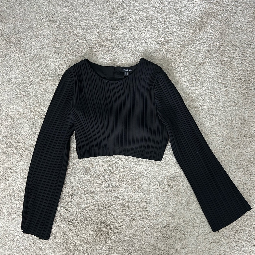 Mossman Low Rider Crop Top in Satin Twill